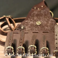 Baldric à Pinède Décoré, Marron -L'Épée Noble Soldes baldric a pinede decore marron 3