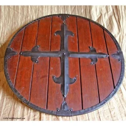 Deepeeka Rondache à Croix, En Bois